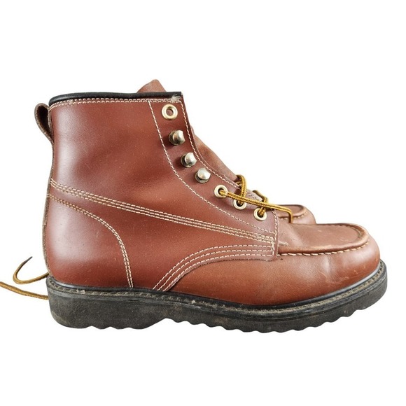 Vintage unbranded men\'s leather work boots 10D